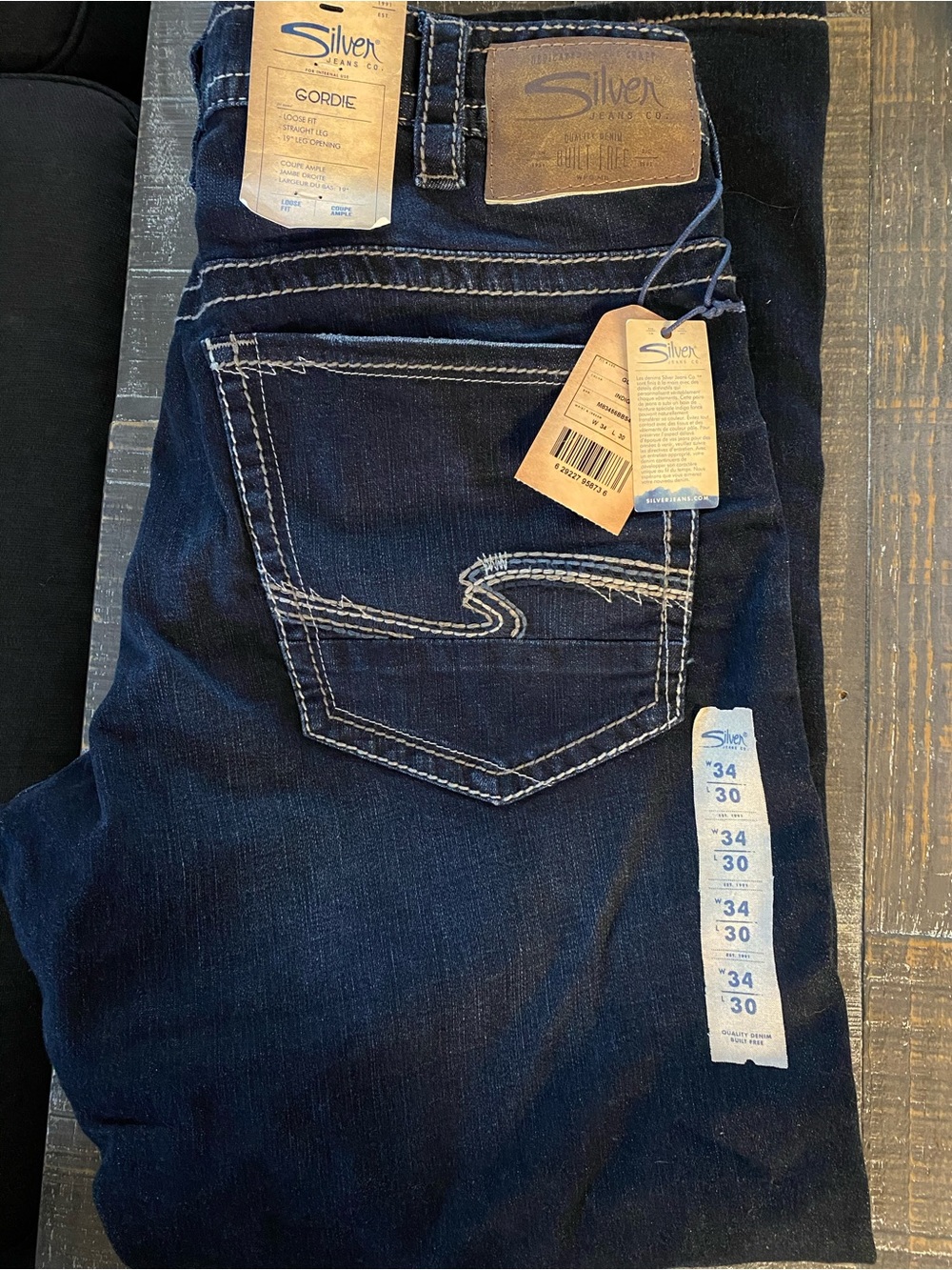 Silver Jeans Men's Dark Indigo Gordie Relaxed Straight Jeans